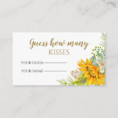 Zonnebloem raden hoeveel kissers brudal game informatiekaartje (Voorkant)