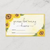 Zonnebloem raden hoeveel kissers brudal game informatiekaartje (Voorkant)