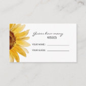 Zonnebloem raden hoeveel kissers brudal game informatiekaartje (Voorkant)