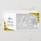 Zonnebloem Rand Afstuderen Aankondiging Fotokaart (Voorkant)