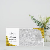 Zonnebloem Rand Afstuderen Aankondiging Fotokaart (Staand voorkant)