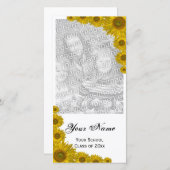 Zonnebloem Rand Afstuderen Aankondiging Fotokaart (Voorkant / Achterkant)