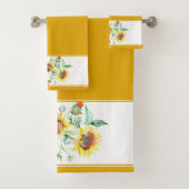 Zonnebloem rand badhanddoek set bad handdoek (Insitu)
