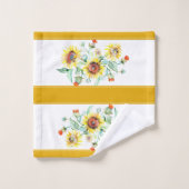 Zonnebloem rand badhanddoek set bad handdoek (Wasdoekje)