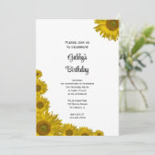 Zonnebloem Rand Birthday Party Kaart (Staand voorkant)