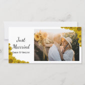 Zonnebloem Rand Gehuwde Aankondiging (Voorkant)