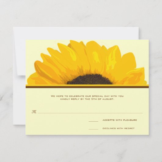 Zonnebloem Reactiekaart Kaart (Achterkant)