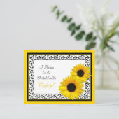 Zonnebloem Recept Kaart voor de bruid te zijn (Staand voorkant)