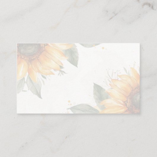 Zonnebloem recept voor de bruid te zijn informatiekaartje (Achterkant)