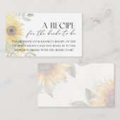 Zonnebloem recept voor de bruid te zijn informatiekaartje (Voorkant / Achterkant)