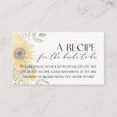Zonnebloem recept voor de bruid te zijn informatiekaartje (Voorkant)