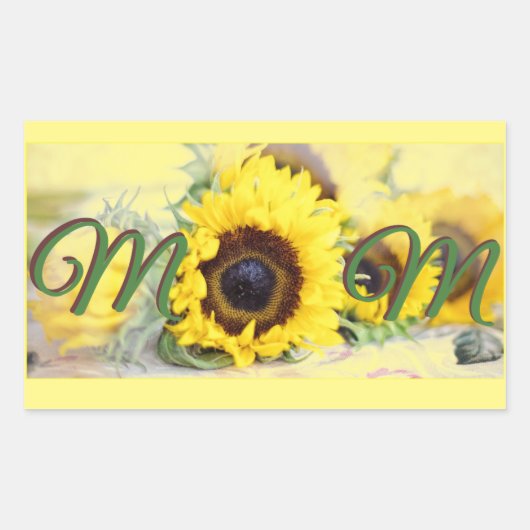 Zonnebloem Rechthoekige Sticker (Voorkant)
