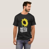 Zonnebloem Record Player T-shirt Stijlvolle Lover (Voorkant volledig)
