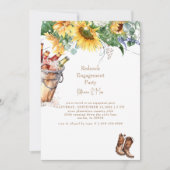 Zonnebloem Redneck Boots Bucket of Beer Verloving Kaart (Voorkant)