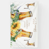 Zonnebloem Redneck Lichten Bier Verloving Feest Spandoek (Verticaal)