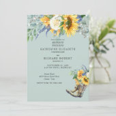 Zonnebloem Redneck Trouw Cowboylaarzen Lichten Kaart (Staand voorkant)