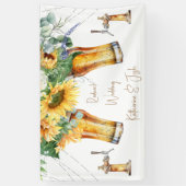Zonnebloem Redneck Trouwlichten Bier Spandoek (Verticaal)