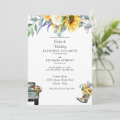 Zonnebloem Redneck Wedding Cowboy Laarzen & Pet Kaart (Staand voorkant)