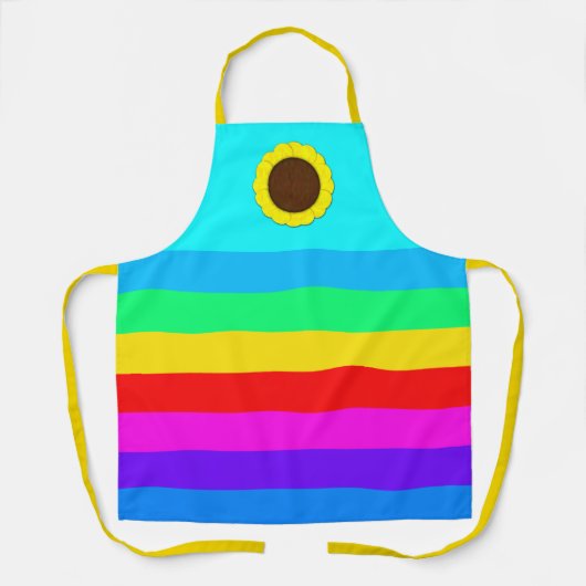 Zonnebloem Regenboeg Schort (Voorkant)