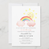 Zonnebloem & Regenboog Baby Shower Kaart (Voorkant)
