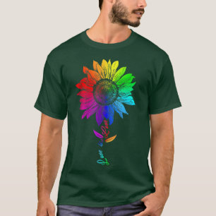 Zonnebloem Regenboogliefde is liefde voor lesbienn T-shirt