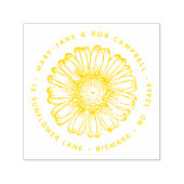 Zonnebloem Retouradres Bloem Floral Botanical Zelfinktende Stempel (Design)