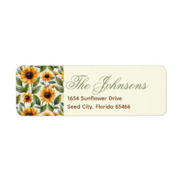 Zonnebloem Retouradres met Bloemen Etiket