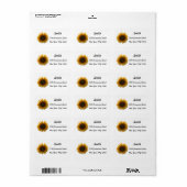 Zonnebloem Retouradreslabel Etiket (Full Sheet)