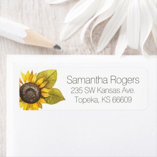 Zonnebloem Retouradreslabels Etiket (Insitu)