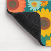 Zonnebloem Retro Kleurrijk Gepersonaliseerd Patroo Muismat (Hoek)