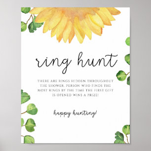 Zonnebloem ring jacht bruidsdouche spel poster