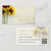 Zonnebloem Robuust Matig QR-code Stijlvol goud Visitekaartje (Voorkant / Achterkant)