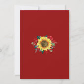 Zonnebloem Rode Bloemen Moderne Geometrische Bruil Kaart (Achterkant)