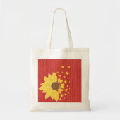 Zonnebloem Rode Canvas tas voor schoot (Voorkant)