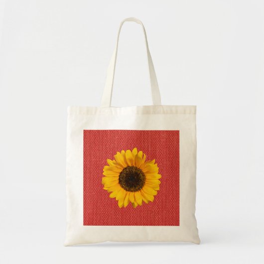 Zonnebloem Rode Canvas tas voor schoot (Voorkant)