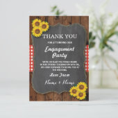 Zonnebloem Rode Dankjewel Engagement Trouw Hout Kaart (Staand voorkant)