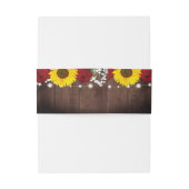 Zonnebloem Rode Rozen Mason Jar Lights Bruiloft Uitnodigingen Wikkel (Achterkant Voorbeeld)