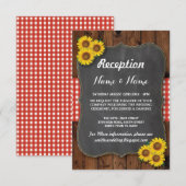 Zonnebloem Rode Rustieke Trouw Ontvangst Kaarten (Voorkant / Achterkant)