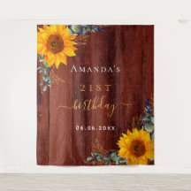 Zonnebloem, roestbruin hout eucalyptus