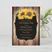 Zonnebloem Roesthout Zwarte goudpartij Kaart (Staand voorkant)