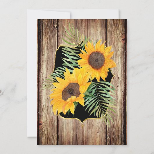 Zonnebloem Roesthout Zwarte goudpartij Kaart (Achterkant)