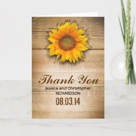 zonnebloem roestieke dankkaartjes bedankkaart