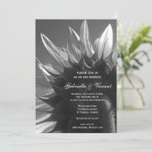 Zonnebloem rond de zwarte en witte tuin kaart (Staand voorkant)