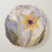 Zonnebloem Rond Kussen (Voorkant)
