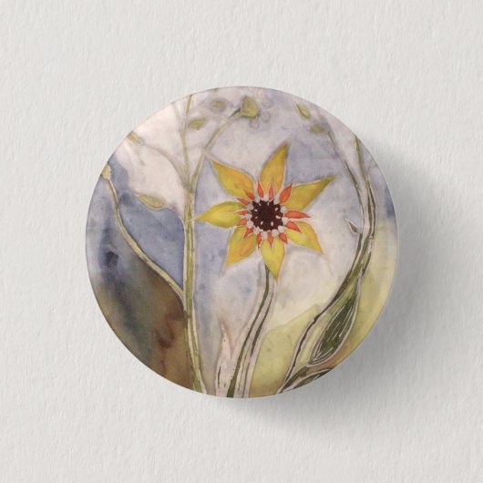 Zonnebloem Ronde Button 3,2 Cm (Voorkant)
