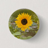 Zonnebloem Ronde Button 3,2 Cm (Voorkant)