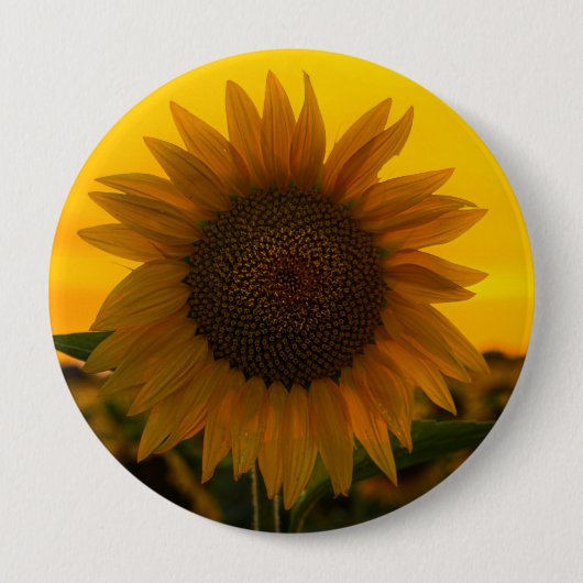 Zonnebloem 🌻  ronde button 4,0 cm (Voorkant)