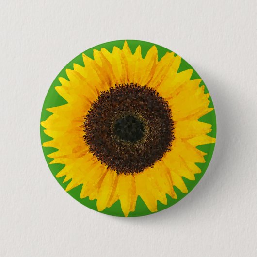 Zonnebloem Ronde Button 5,7 Cm (Voorkant)