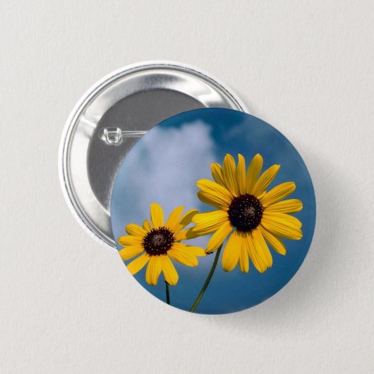 Zonnebloem Ronde Button 5,7 Cm (Voorkant /achterkant)