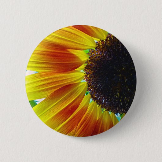 Zonnebloem Ronde Button 5,7 Cm (Voorkant)